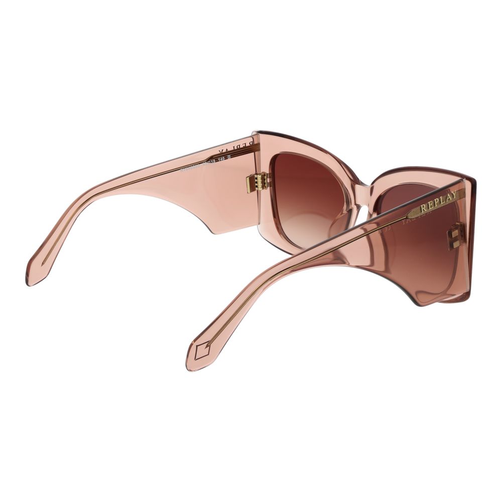 Replay Women's Sunglasses – Rose Butterfly Frame, Brown Gradient Lenses