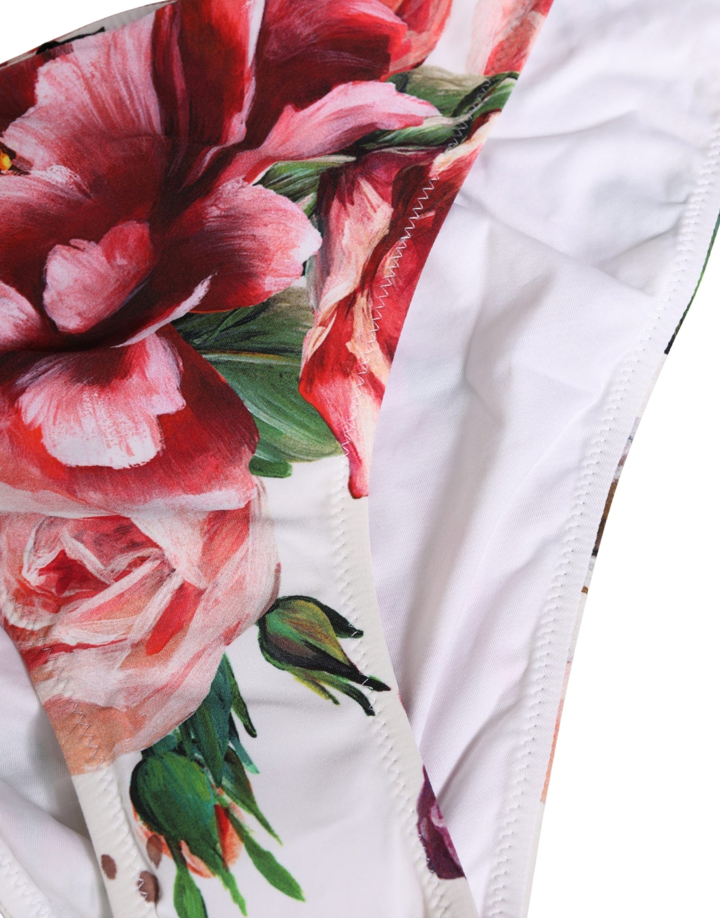 Dolce & Gabbana White Floral Print Bikini Bottom