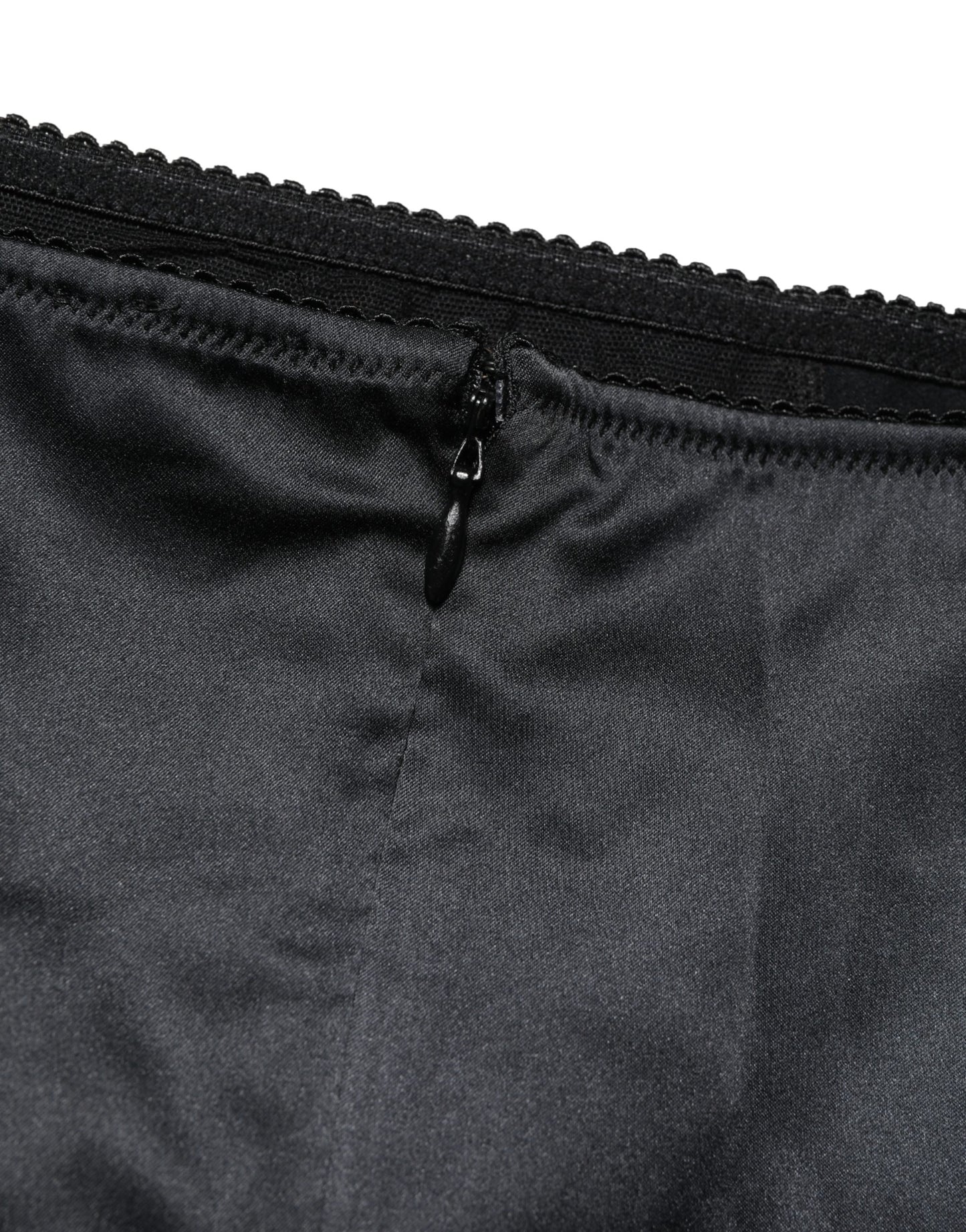Dolce & Gabbana Black Silk Blend High Waist Girdle Panty Underwear