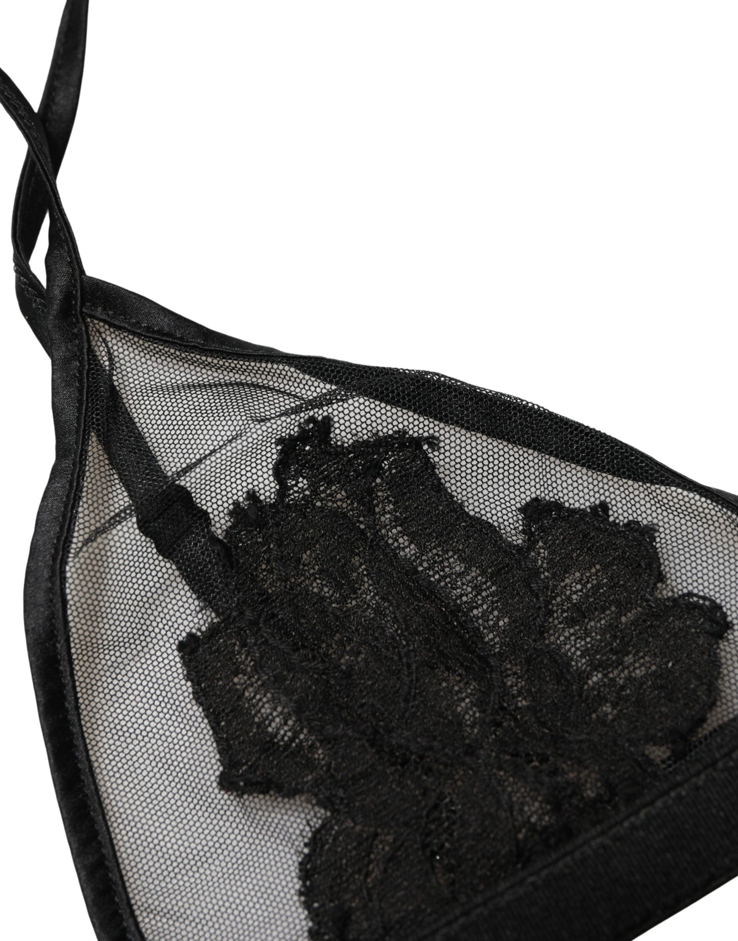 Dolce & Gabbana Black Floral Soft Cup Triangle Bra