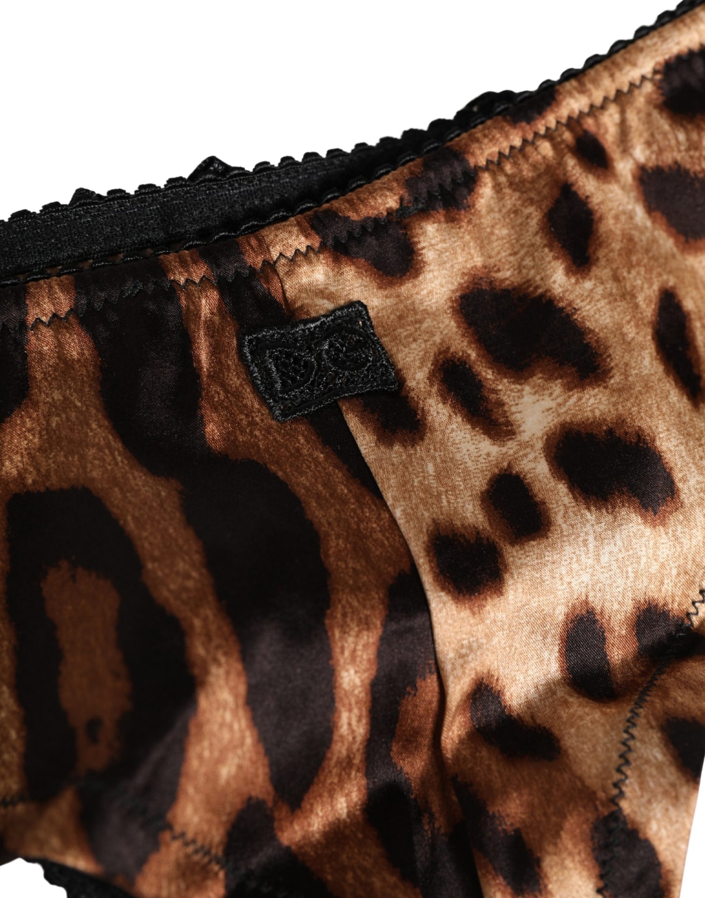 Dolce & Gabbana Black Brown Leopard Mid Waist Brief Panty