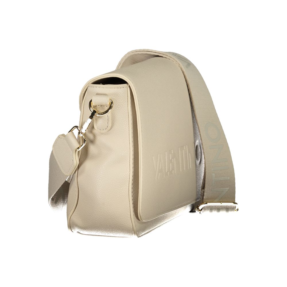 Mario Valentino Beige Leather Handbag with Elegant Design