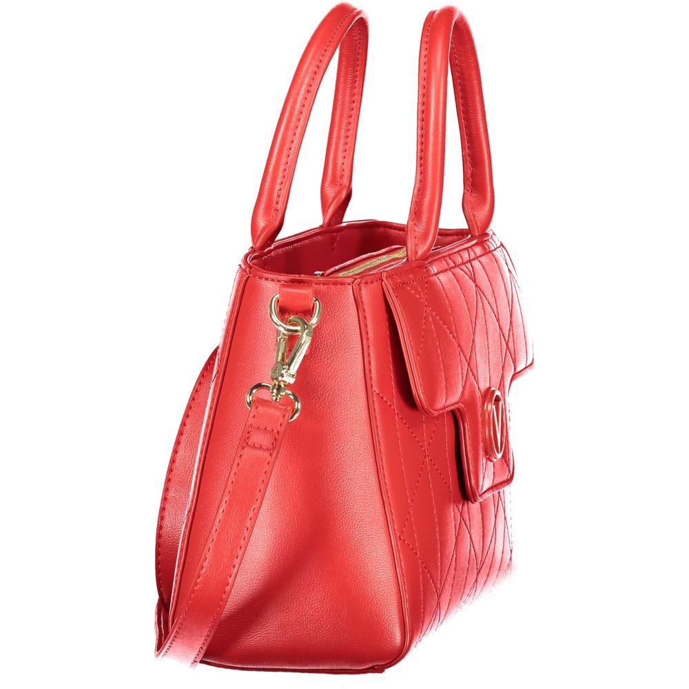 Mario Valentino Red Leather Tote Bag with Luxe Appeal