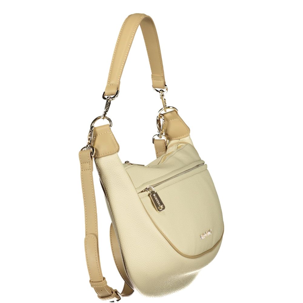 Mario Valentino Beige Leather-Finish Shoulder Bag