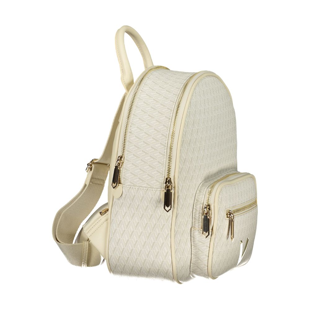 Mario Valentino Beige Recycled Polyethylene Backpack with Logo