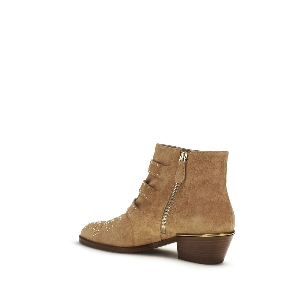 Chloé Beige Calf Leather Susan Ankle Boots