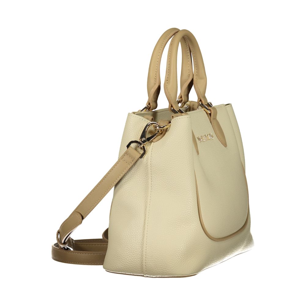 Mario Valentino Beige Leather-Finish Handbag for Women