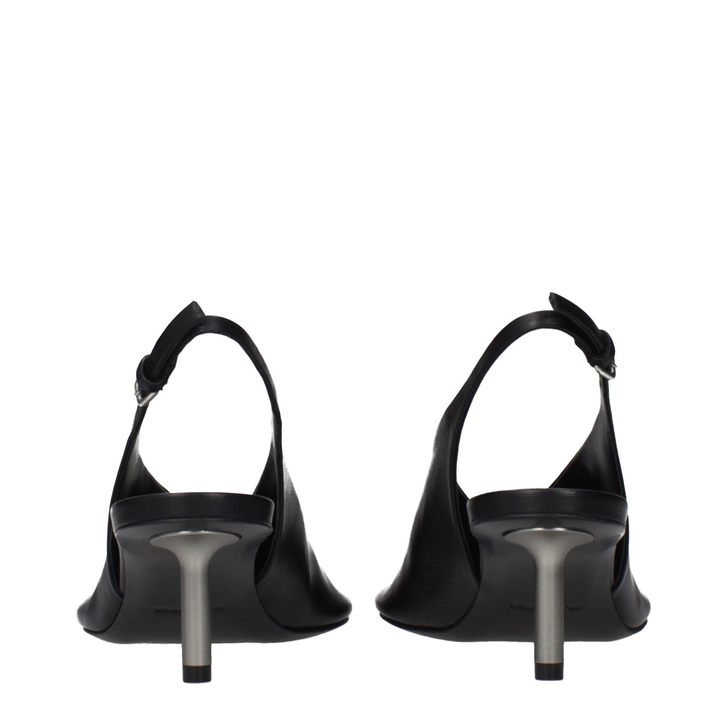 Jil Sander Black Leather Pumps with Vintage Effect