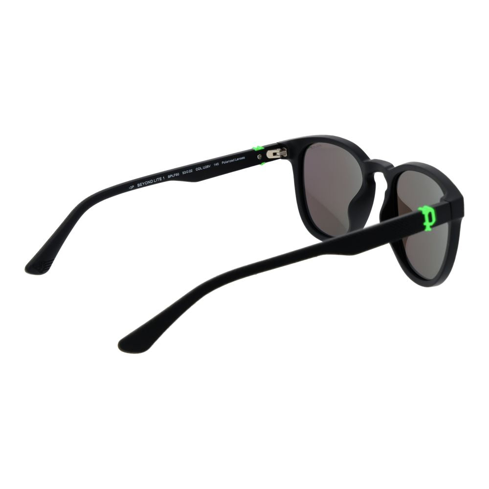 Police Men's Sunglasses – Black Full-Rim Frame, Green Mirrored Lenses