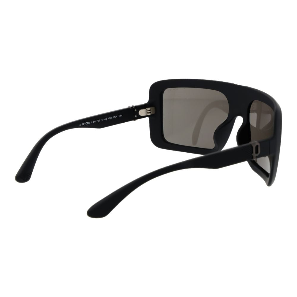 Police Men's Sunglasses – Black Square Frame, Grey Lenses