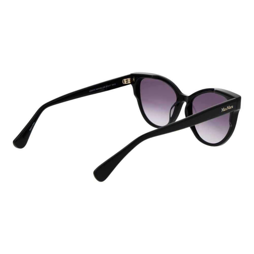 Max Mara Women’s Sunglasses – Black Cat Eye Frame, Purple Gradient Lenses