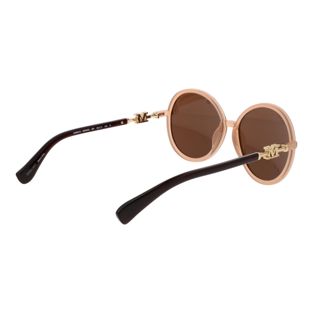 Max Mara Women’s Sunglasses – Beige Round Frame, Brown Lenses