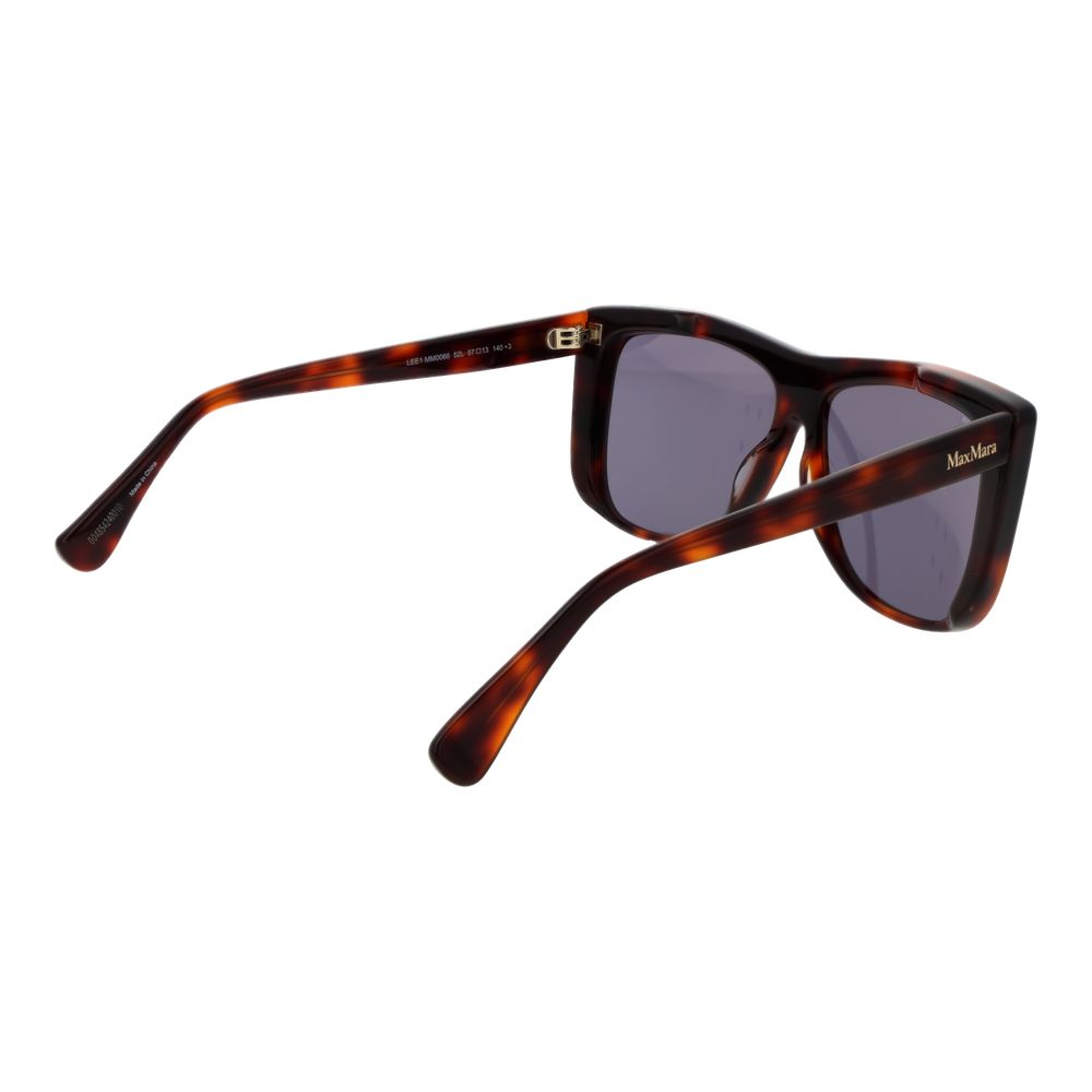 Max Mara Women’s Sunglasses – Brown Full-Rim Frame, Gold Mirrored Lenses