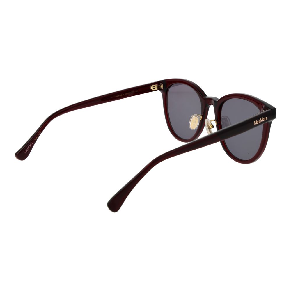 Max Mara Women’s Sunglasses – Burgundy Full-Rim Frame, Grey Lenses