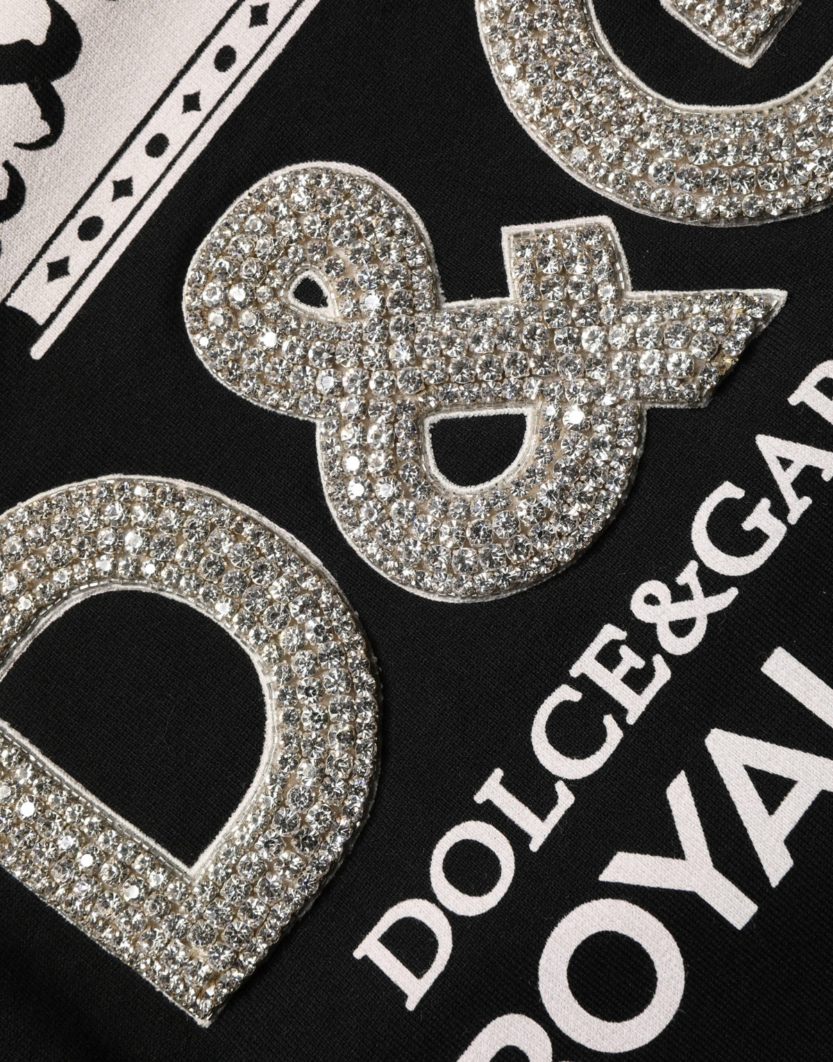Dolce & Gabbana Black Embellished Cotton Sweatshirt
