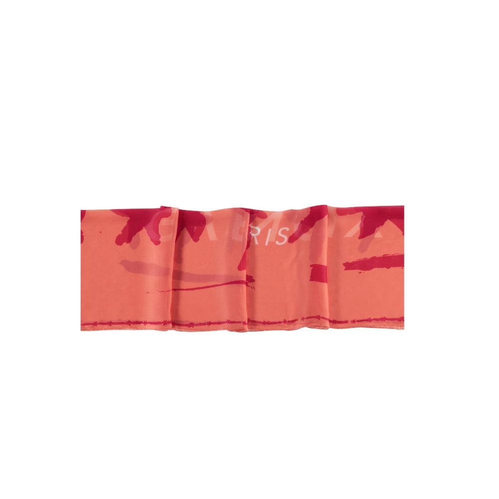 Givenchy Orange Silk Skull Motif Scarf