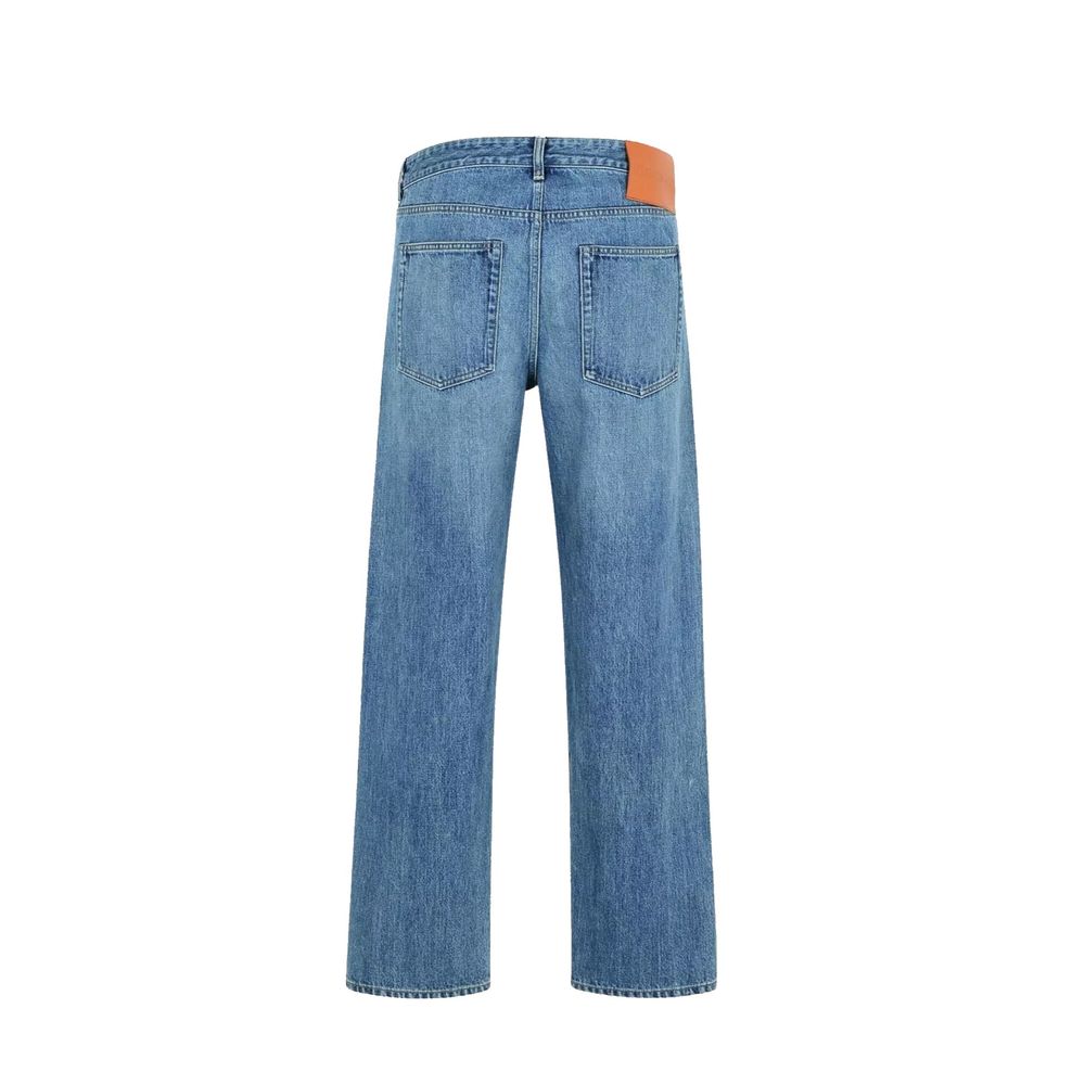 Jil Sander Blue Cotton Straight-Leg Jeans for Men