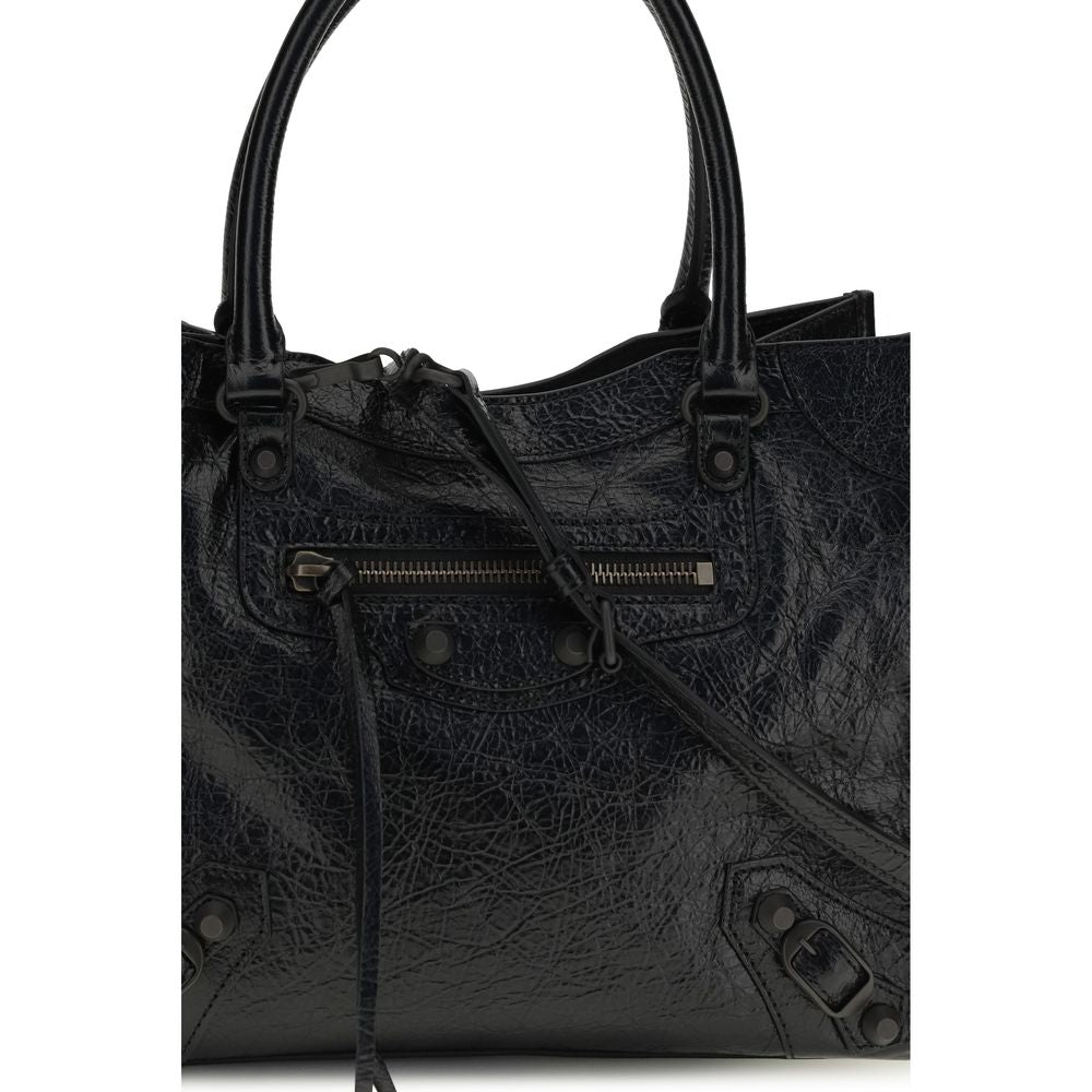 Balenciaga Le City Tote Mini Handbag in Black Lamb Ovis Aries Aries