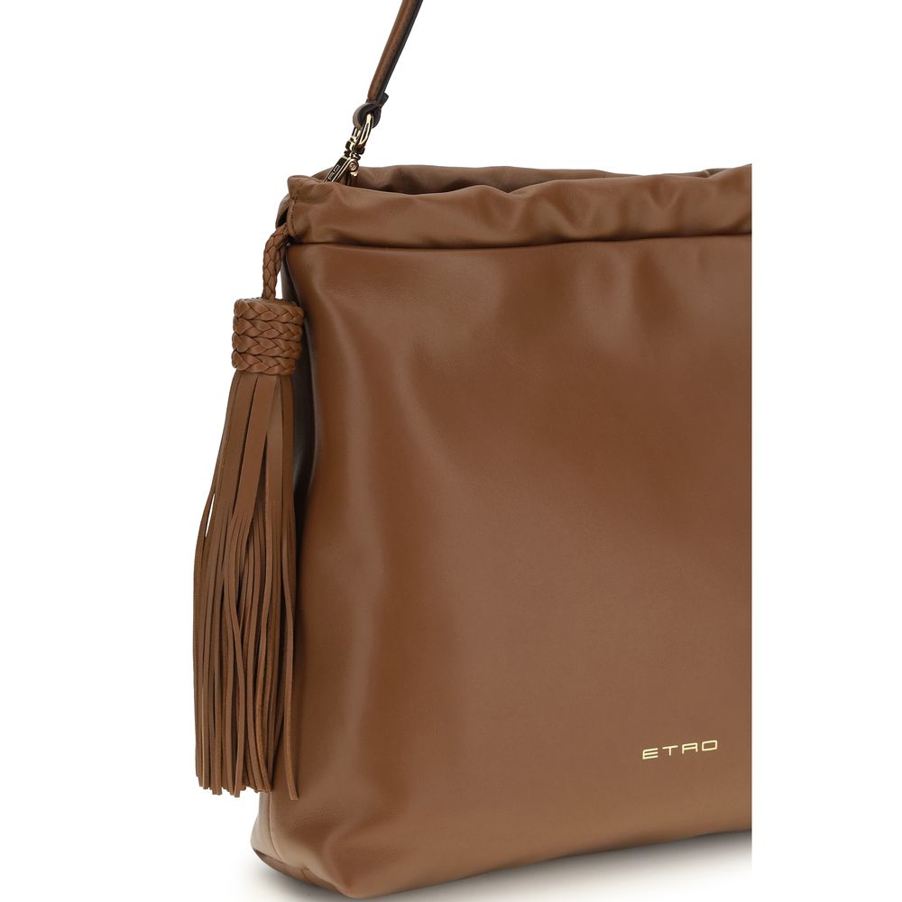 Etro Brown Lamb Ovis Aries Aries Shoulder Bag