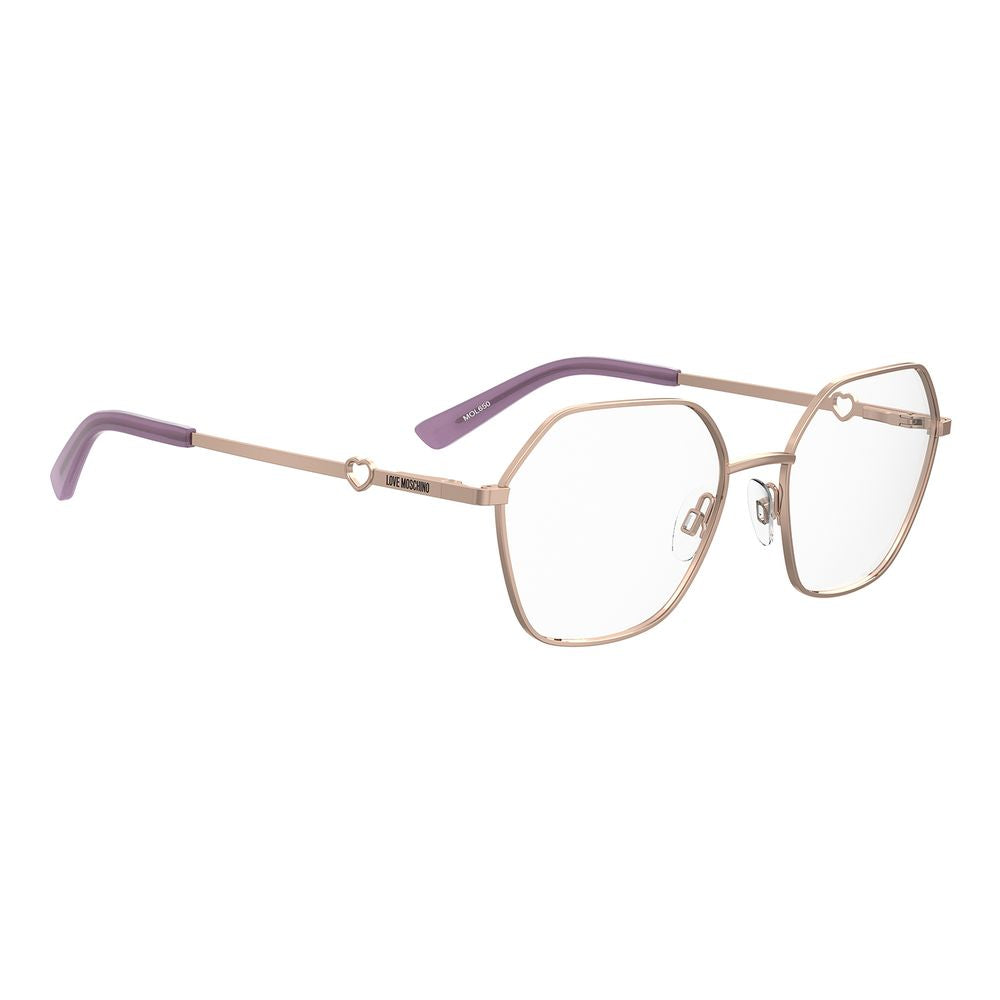 Love Moschino Women’s Optical Glasses – Rose Gold Trapezium Frame