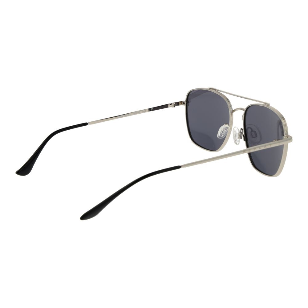 Replay Silver Metal Sunglasses – Unisex Aviator Style with Grey Polarized Lenses
