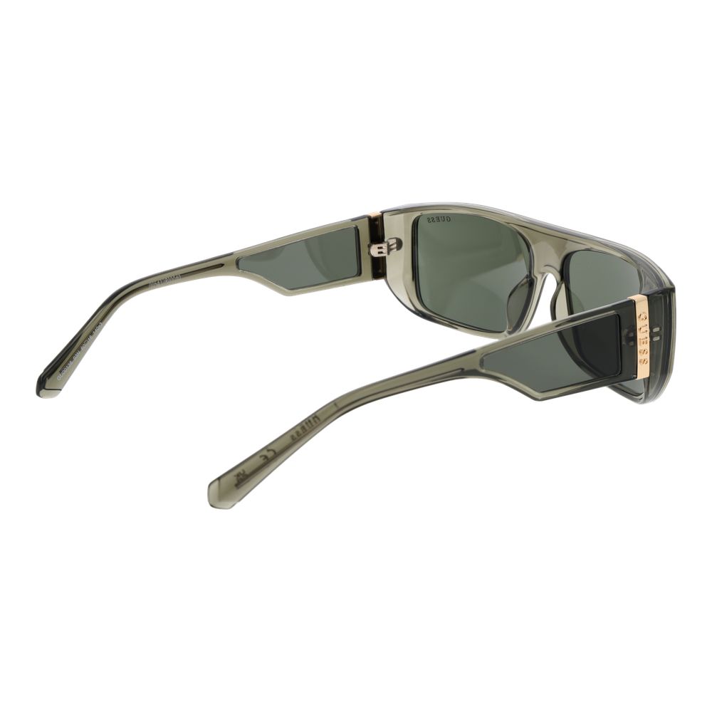 Guess Unisex Sunglasses – Olive Rectangle Frame, Green Lenses