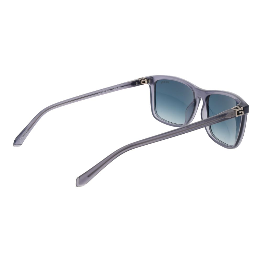 Guess Men’s Sunglasses – Grey Rectangle Frame, Blue Gradient Lenses