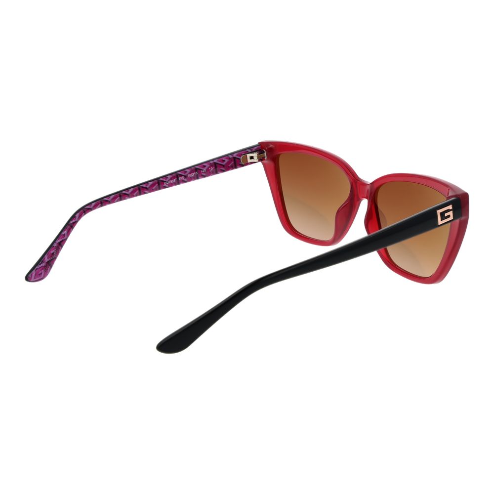 Guess Women’s Sunglasses – Red Cat Eye Frame, Brown Mirrored Lenses