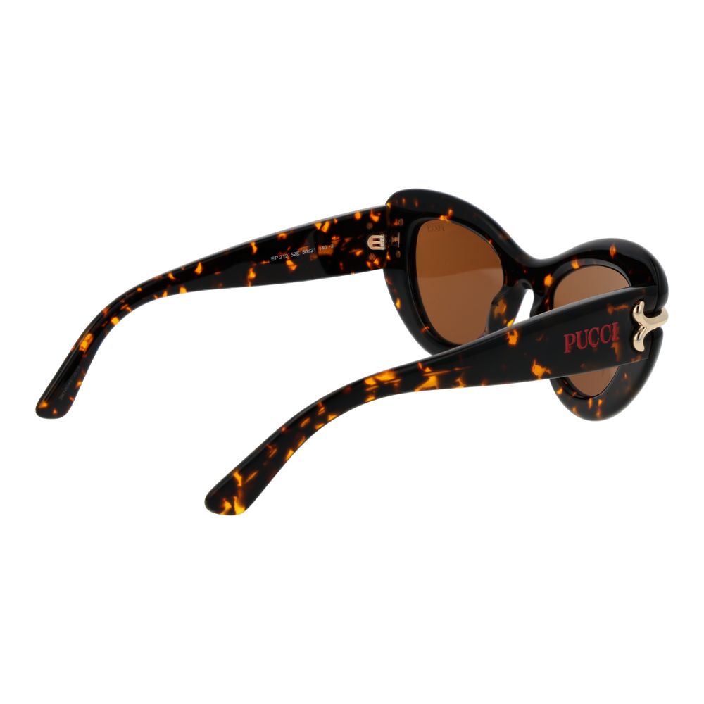 Emilio Pucci Women’s Sunglasses – Multicolor Cat Eye Frame, Brown Lenses