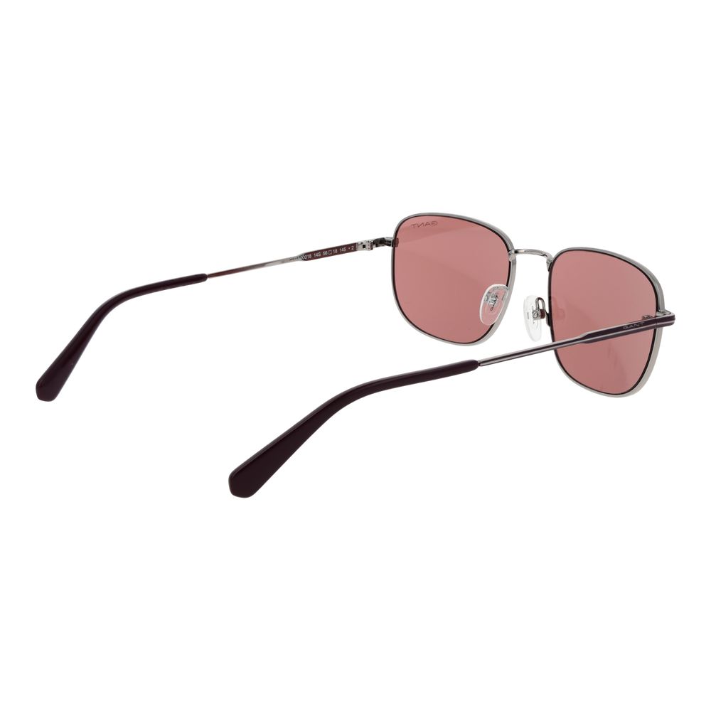 Gant Men’s Silver Metal Sunglasses – Rectangle Frame, Pink Lenses
