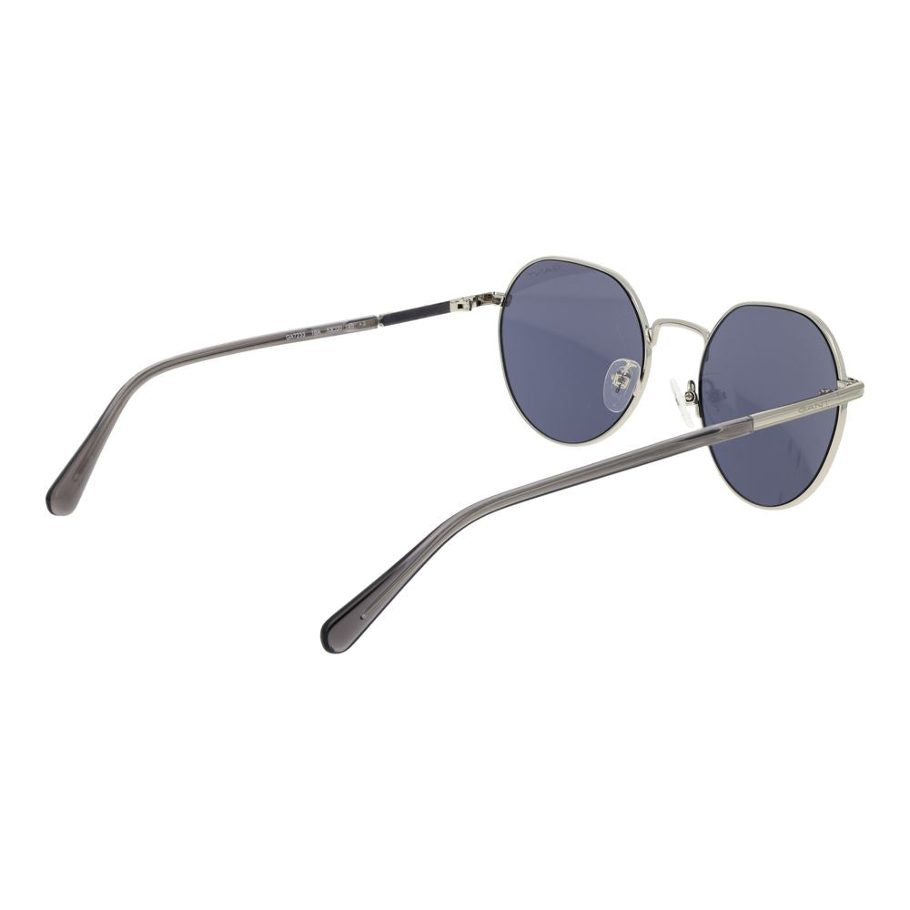 Gant Men’s Silver Metal Sunglasses – Panto Frame, Grey Lenses