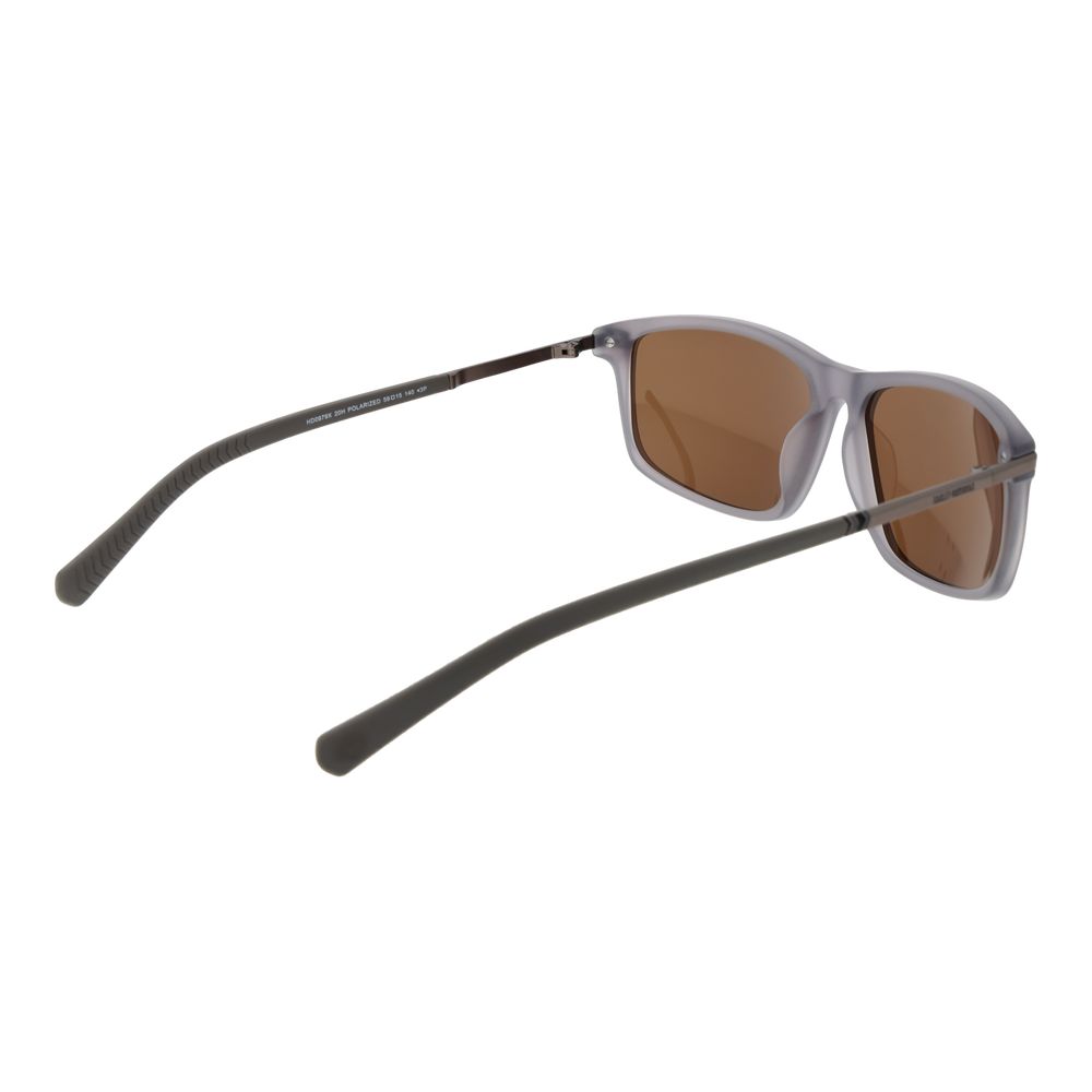 Harley-Davidson Men's Sunglasses – Grey Rectangle Frame, Brown Polarized Lenses