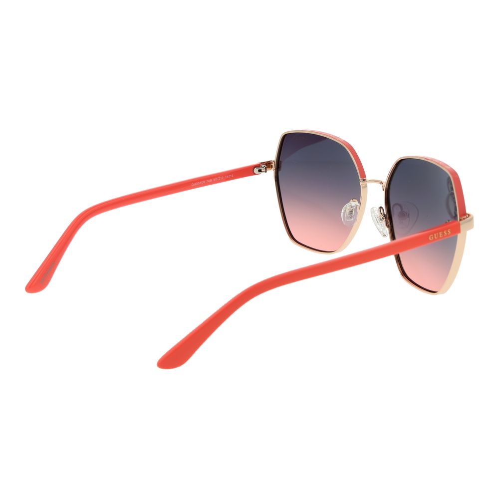Guess Women’s Sunglasses – Gold Butterfly Frame, Rose Gradient Lenses