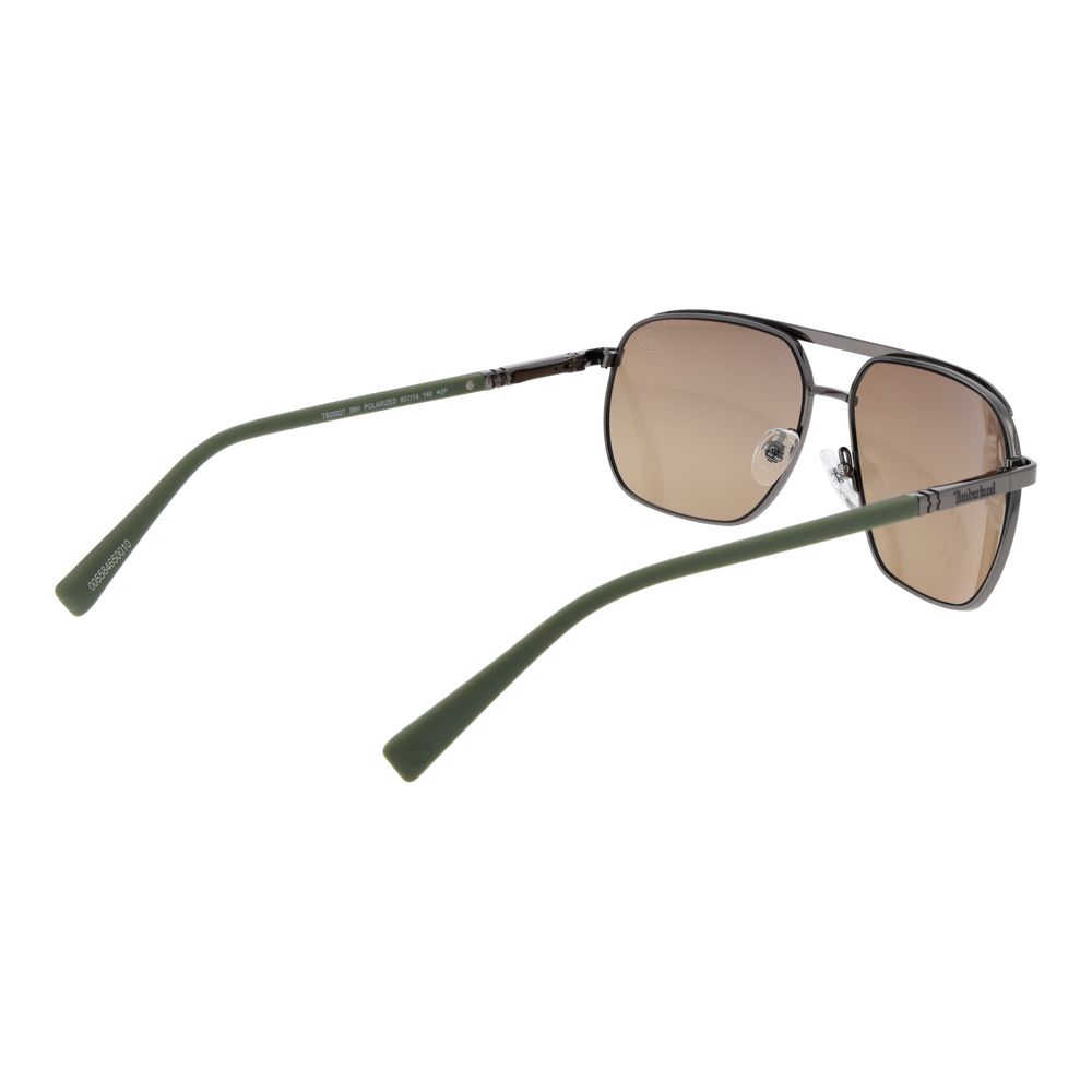 Timberland Men’s Sunglasses – Gunmetal Aviator Frame, Brown Polarized Lenses