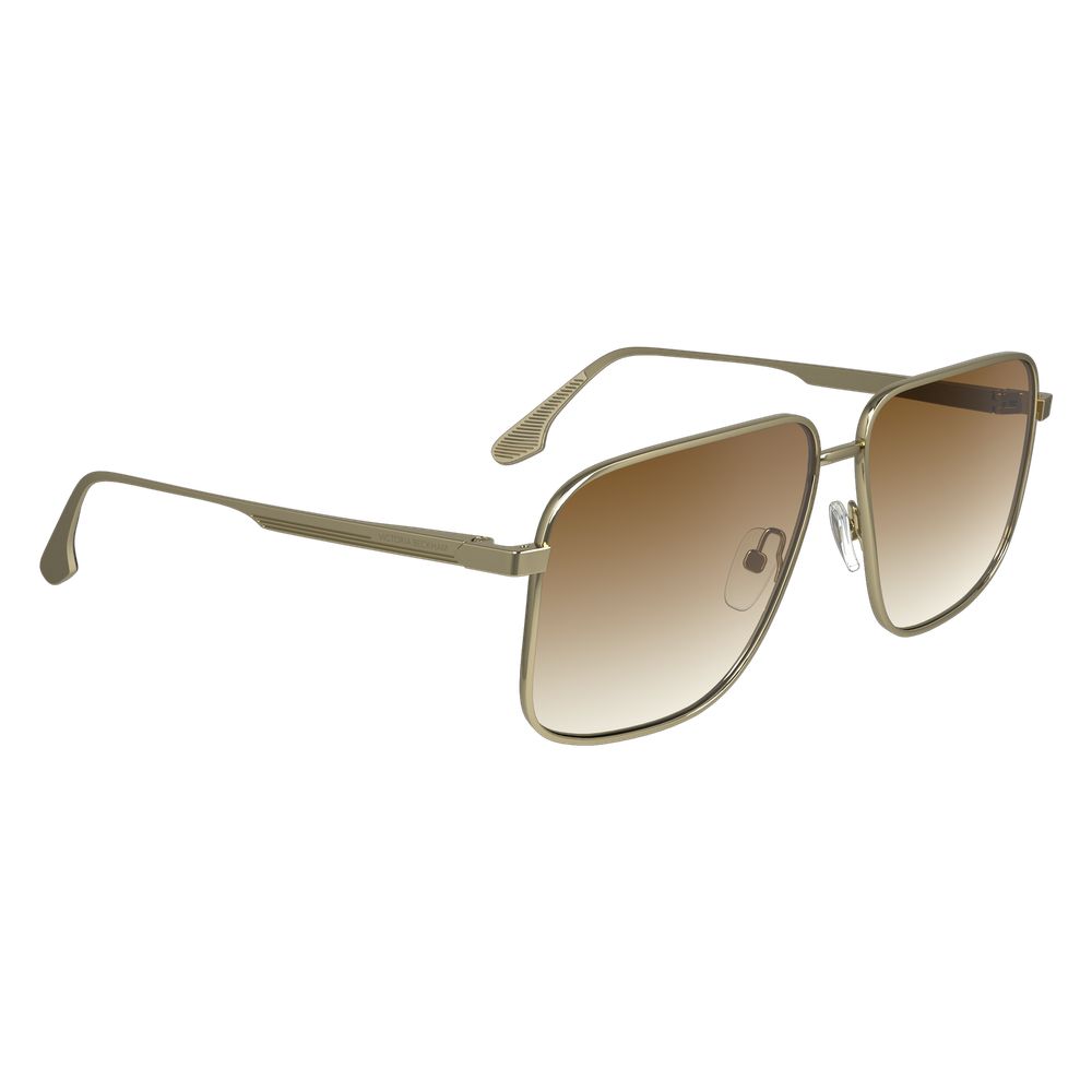 Victoria Beckham Women’s Sunglasses – Gold Aviator Frame, Brown Gradient Lenses