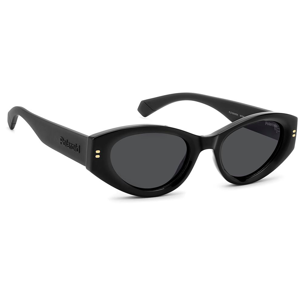 Polaroid Women's Sunglasses – Black Cat Eye Frame, Black Lenses