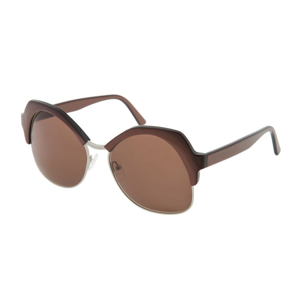 Andy Wolf Women's Sunglasses – Brown Rectangle Frame, Brown Lenses