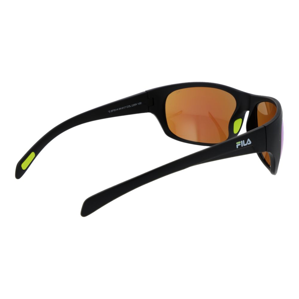 Fila Men’s Sunglasses – Black Full-Rim Frame, Blue Mirrored Lenses