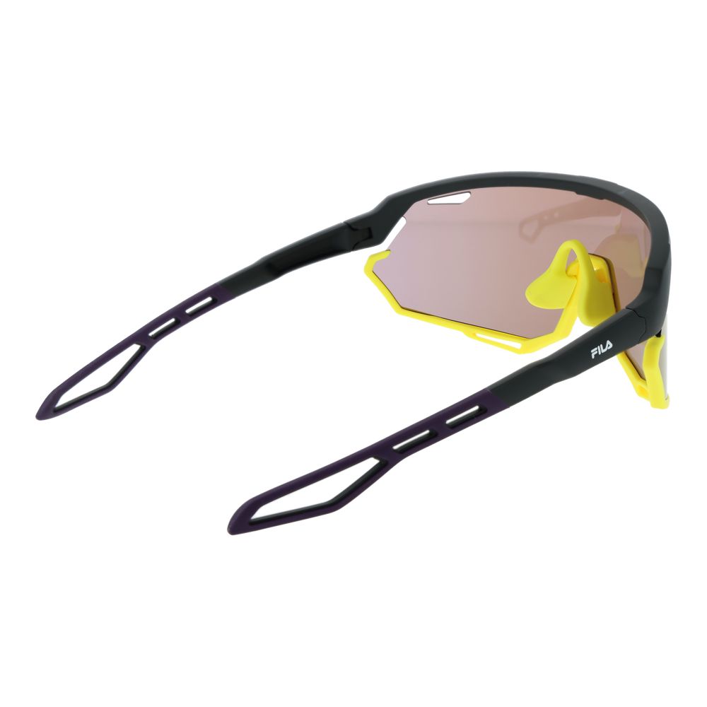 Fila Men’s Sunglasses – Black Full-Rim Frame, Mirrored Rose Lenses