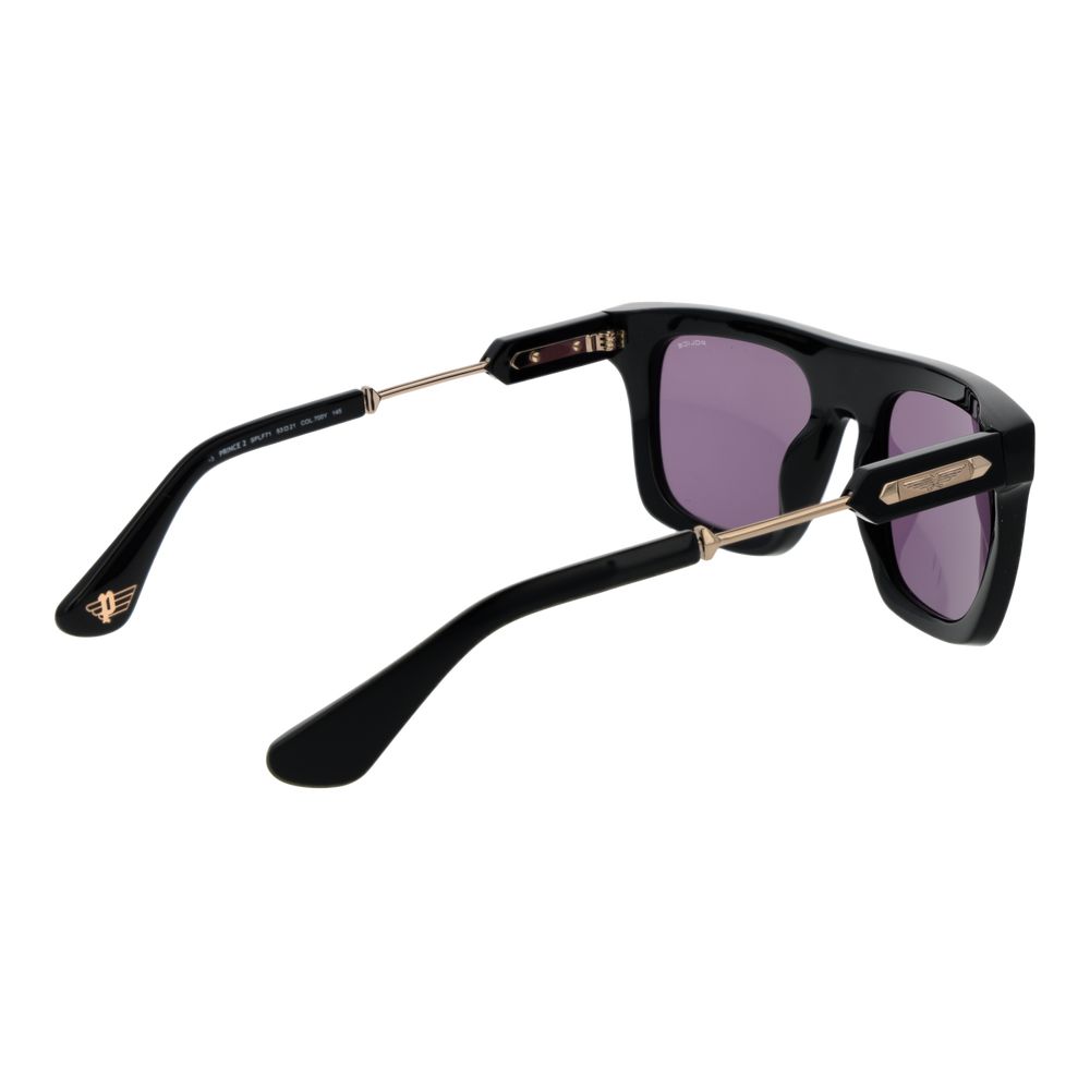 Police Men's Sunglasses – Black Rectangle Frame, Grey Lenses