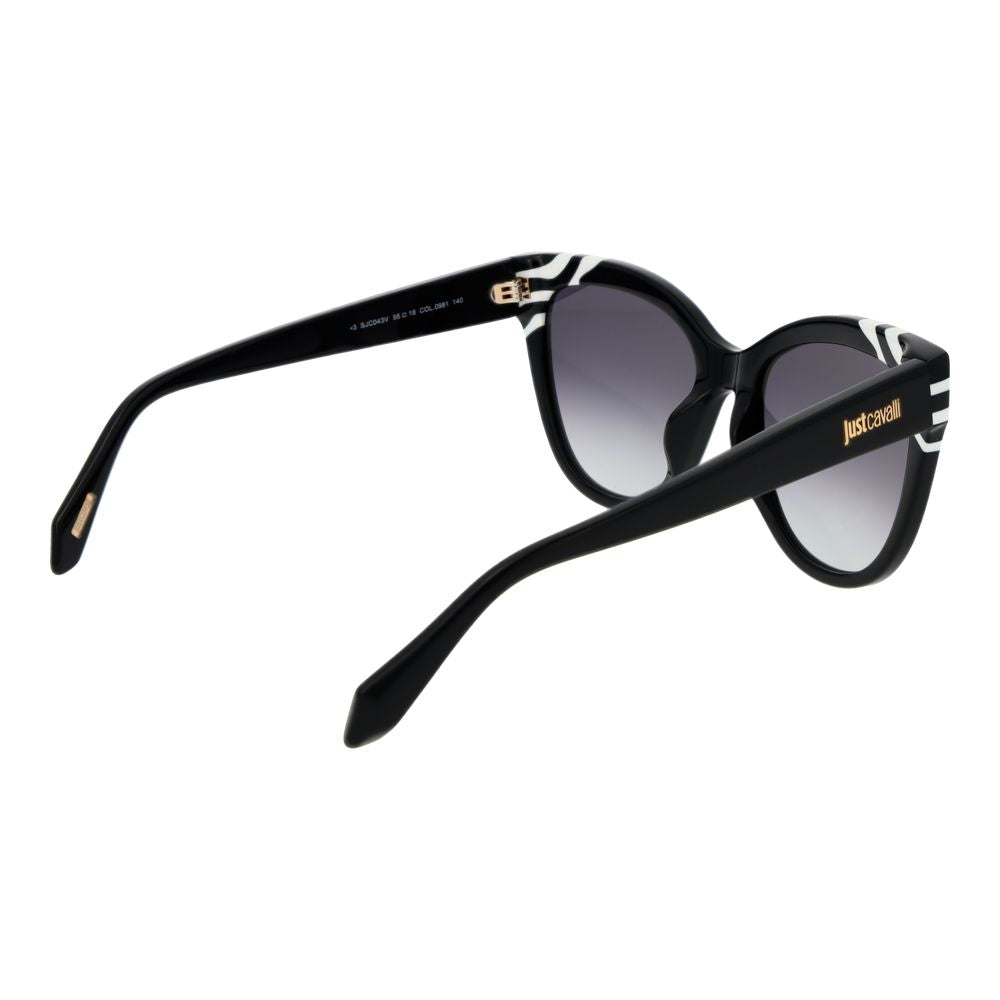 Just Cavalli Women’s Sunglasses – Black Butterfly Frame, Grey Gradient Lenses