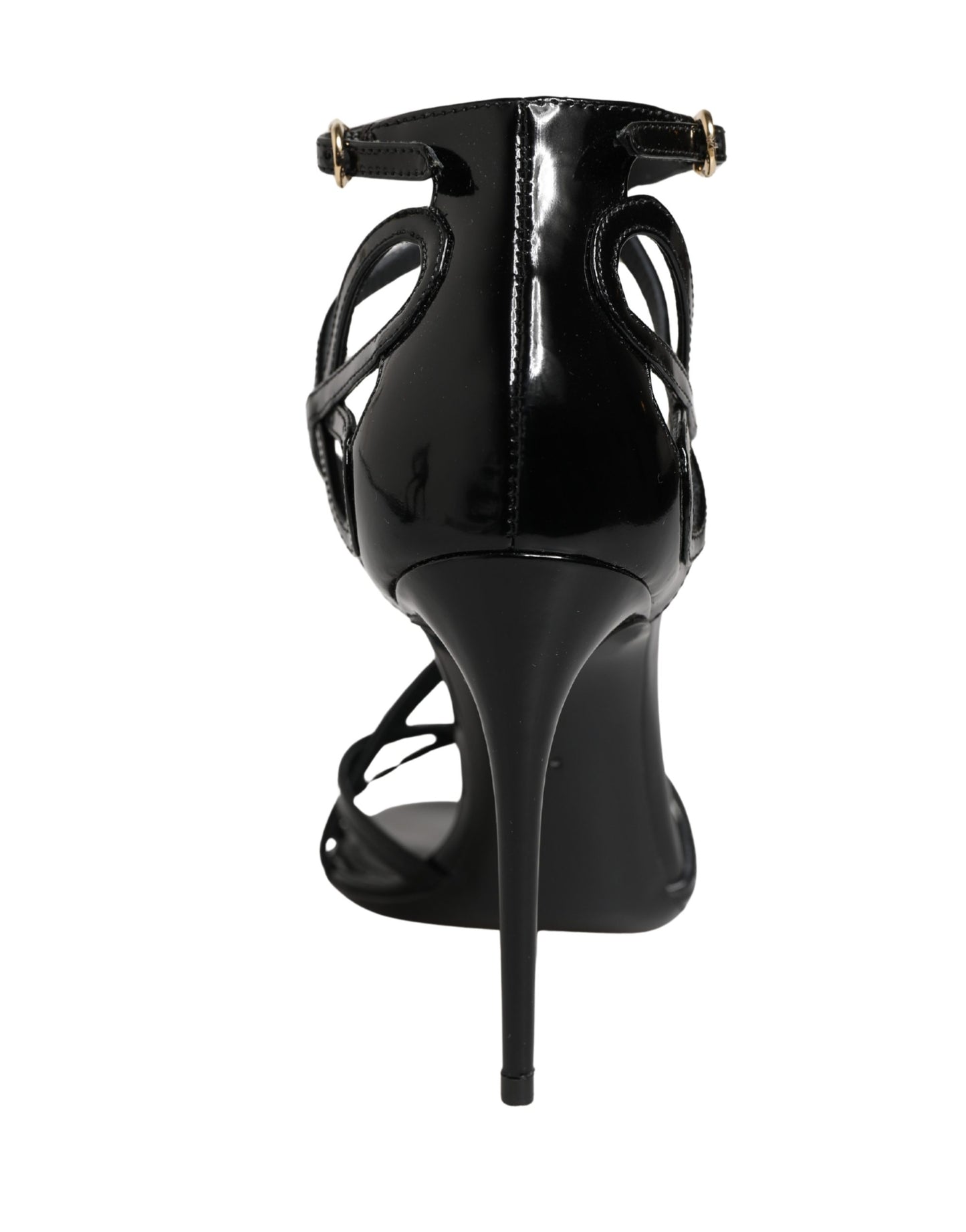 Dolce & Gabbana Black Leather Stiletto Heel Sandals