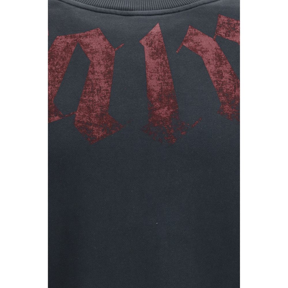Palm Angels Black Cotton Sweatshirt - Big Neck Logo Statement Piece