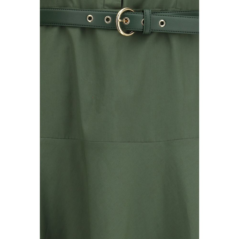 Max Mara Green Cotton Poplin Circle Dress