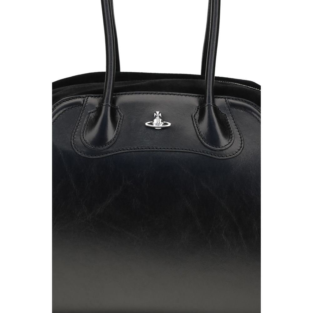 Vivienne Westwood Black Calf Leather Shirley Shoulder Bag