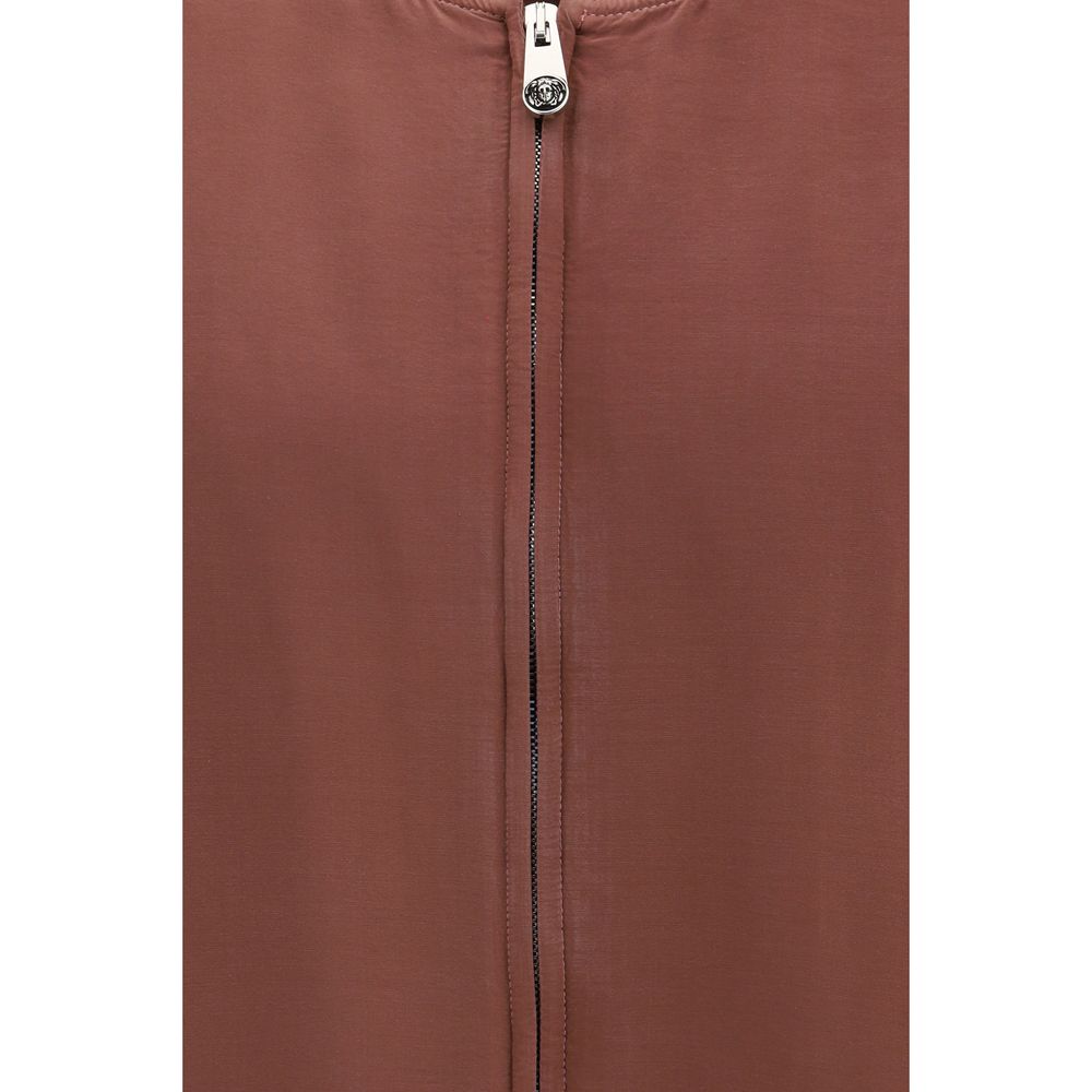 Versace Bordeaux Silk Bomber Jacket