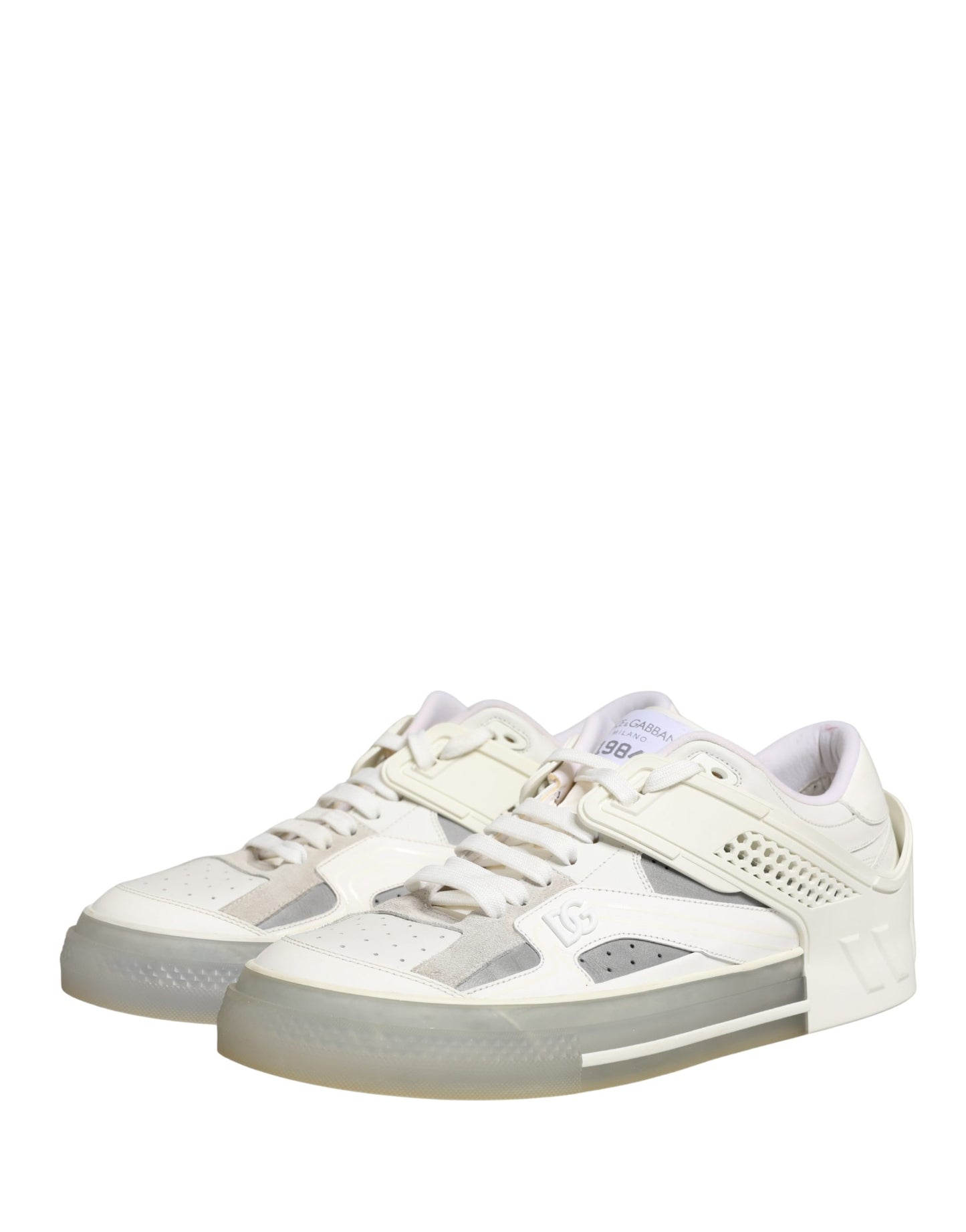 Dolce & Gabbana White Low Top Custom 2.Zero Sneakers - Exclusive Store Sample