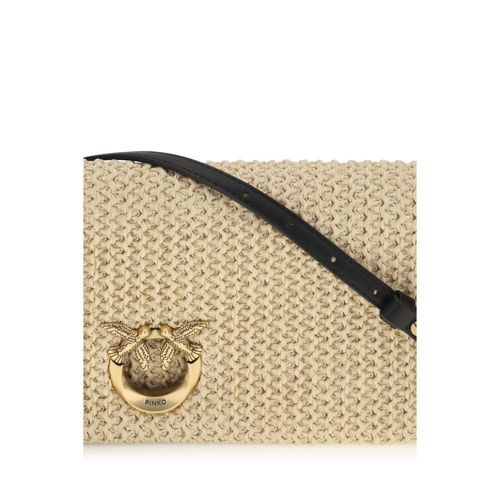 PINKO Beige Polypropylene Shoulder Bag - The Love Bag Click Soft