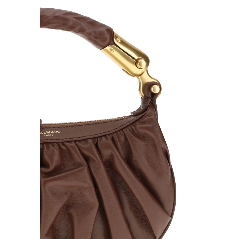 Balmain Ébène Mini Bag in Brown Calf Leather