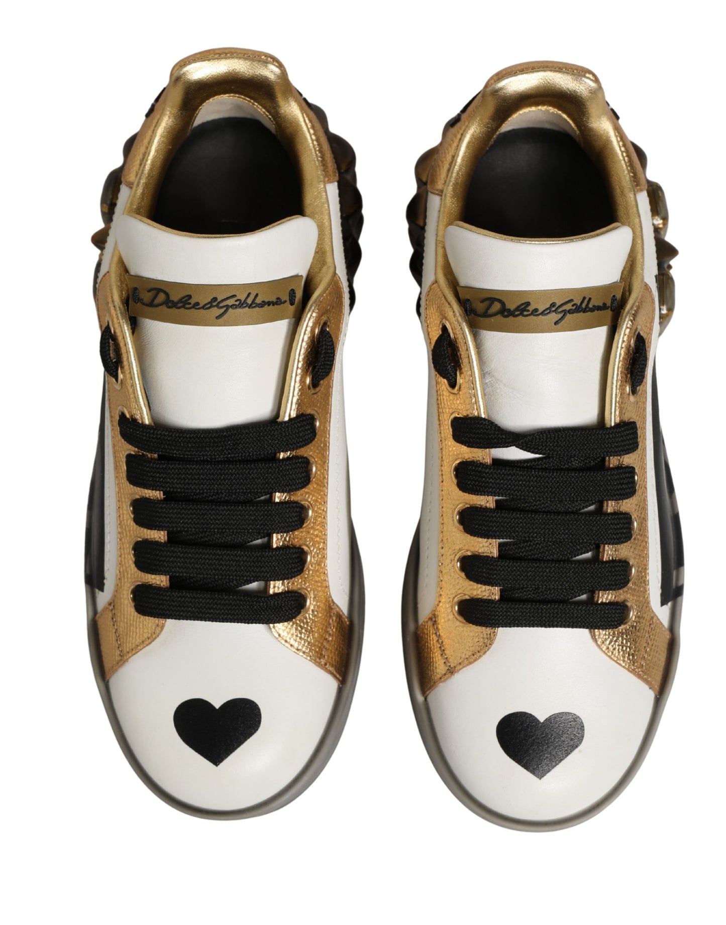 Dolce & Gabbana Multicolor Crystal Studded LOVE Sneakers